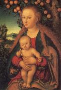 Lucas  Cranach The Virgin and Child under the Apple Tree Spain oil painting reproduction